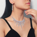 Fashion Tassel Bridal Accessories Crystal Jewelry Bridal Wedding Necklace Earrings Set