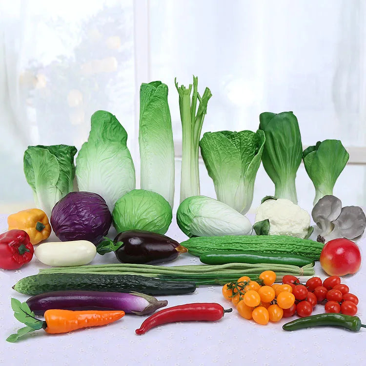 B0466 Plastic Faux Artificial Fruits and Vegetables Decorations Fake Food Artificial Fake Vegetable