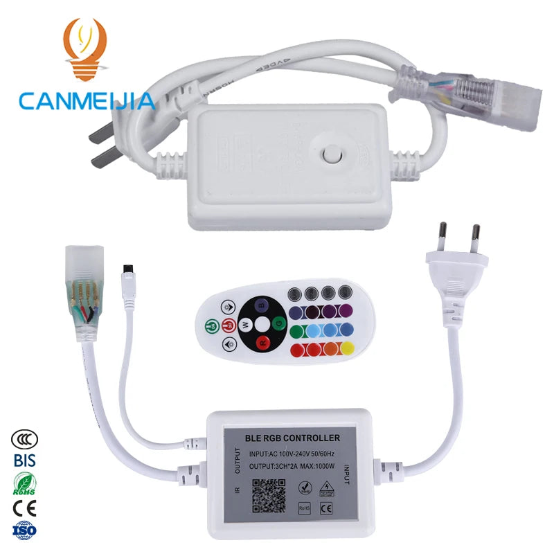 Single Color Waterproof Led Strip Lights Plug RGB Plug 5050 Smd Led Strip 3014 5730 2835 EU US CN Standard Plug