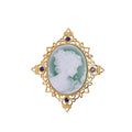 Hot Sale Elegant Color Lady Portrait Large Brooch Pendant and Gold Plating Free Necklace