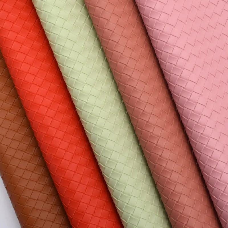 JBR 1.0mm Weaved Texture PVC Synthetic Leather Imitation Cotton Velvet Backing Faux Leather Fabric for Car Mat Bags Upholstery