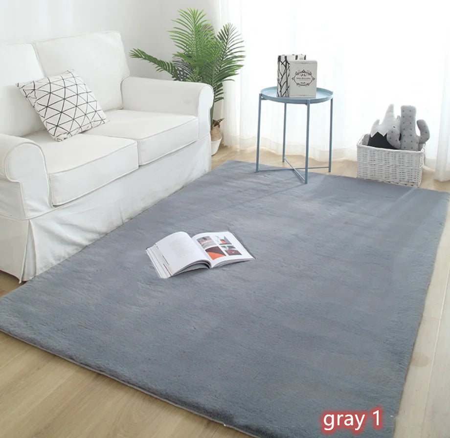Ultra Soft Fluffy Faux Rabbit Fur RugNon-slip Luxury Shaggy Plush Floor Rugs for Bedroom Living Room Dorm Nursery Carpet