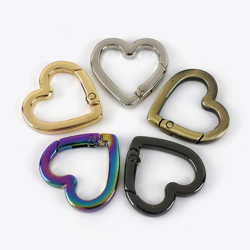Meetee BF776 15/19mm Love Heart-shaped Spring Loop Hook Buckle  Charm Connection Open Ring Buckle