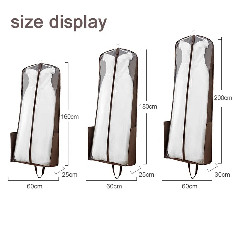 Multi-function Folding Non-Woven Garment Bags with Zippers and Pockets Fashionable Design for Storage