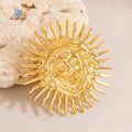 SUMMLY Vintage Wholesale Classic Statue of the Sun Goddess 18K Gold Plated Stainless Steel Rings Fashion Jewelry