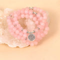 Wholesale Bohemian Crystal Healing Necklaces 8mm Natural Rose Quartz 108 Buddha Prayer Beads Long Japamala Necklace for Women