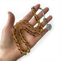 New Resin Tesbih Yellow Color Handmade Prayer Beads 10mm 33 45 51 Rosary Tassels Islam Gift Misbaha Muslim Rosary Baclite Rosary