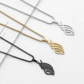 New Hollow Flame Feather Necklace Stainless Steel Necklace Pendant Personality High-end Sense All-match Snake Bone Chain