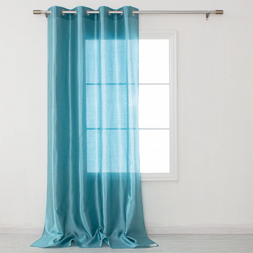 Wholesale Shiny Solid Sheer Tulle Classic Exterior Window Curtains 100% Polyester Blackout Insulated Customizable Home Living