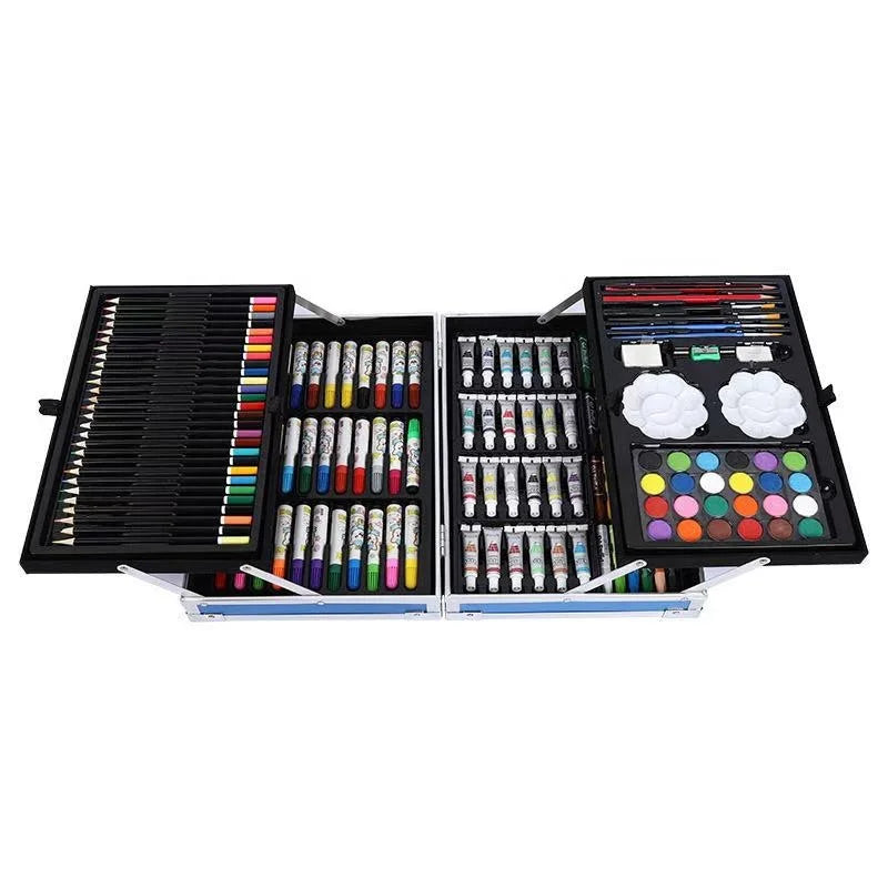 MQ Deluxe Luxury Portable Wooden Case Rainbow Art Set for Kids and Professionals New Design for Travel