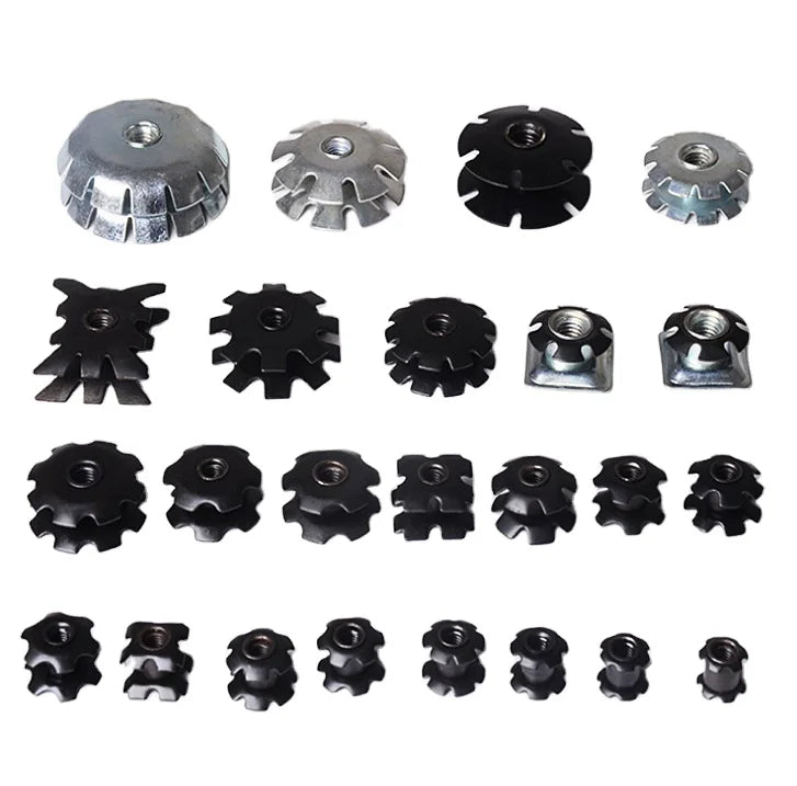 M6 M8 Pipe Connector Threaded Round Steel Tubes End Star Nut Inserts Nut