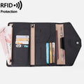 Lady Fashionable RFID Blocking Travel Document Organizer Waterproof PU Leather Card Holder Wallet Anti-Theft Passport Holder