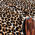 Leopard Pattern Printing on Nylon Spandex Knit Black White Blown Animal Print Fabric