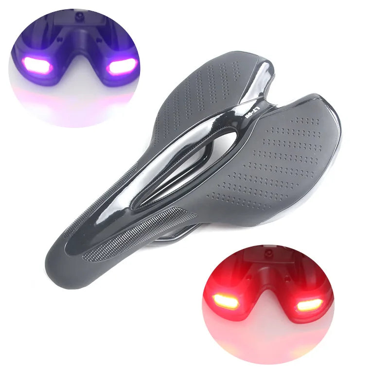 HOT-selling Bicycle Accessories Front Seat Mat Ventilation Microfiber Leather Hollow Comfortable Breathable Folding Bike Saddle