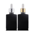 Black clear and Transparent Rectangle Cosmetic 30ml 50ml square Glass Dropper Bottle with Golden Silver Cap for Essential Oil