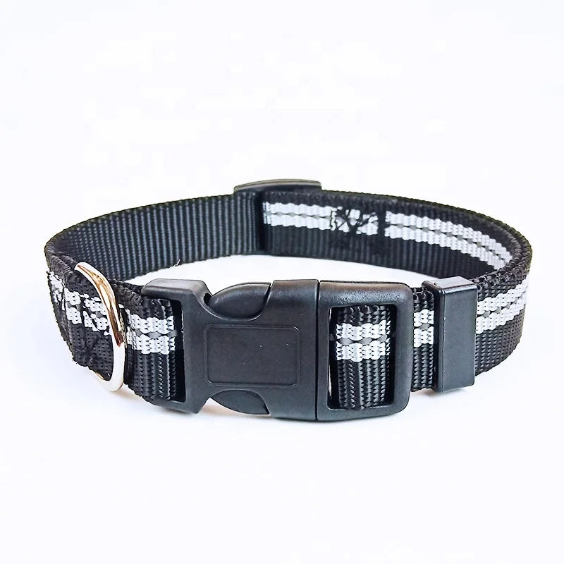 Training Collar for Dog Collares Para Mascotas Adjustable Custom Reflective Nylon Dog Collars