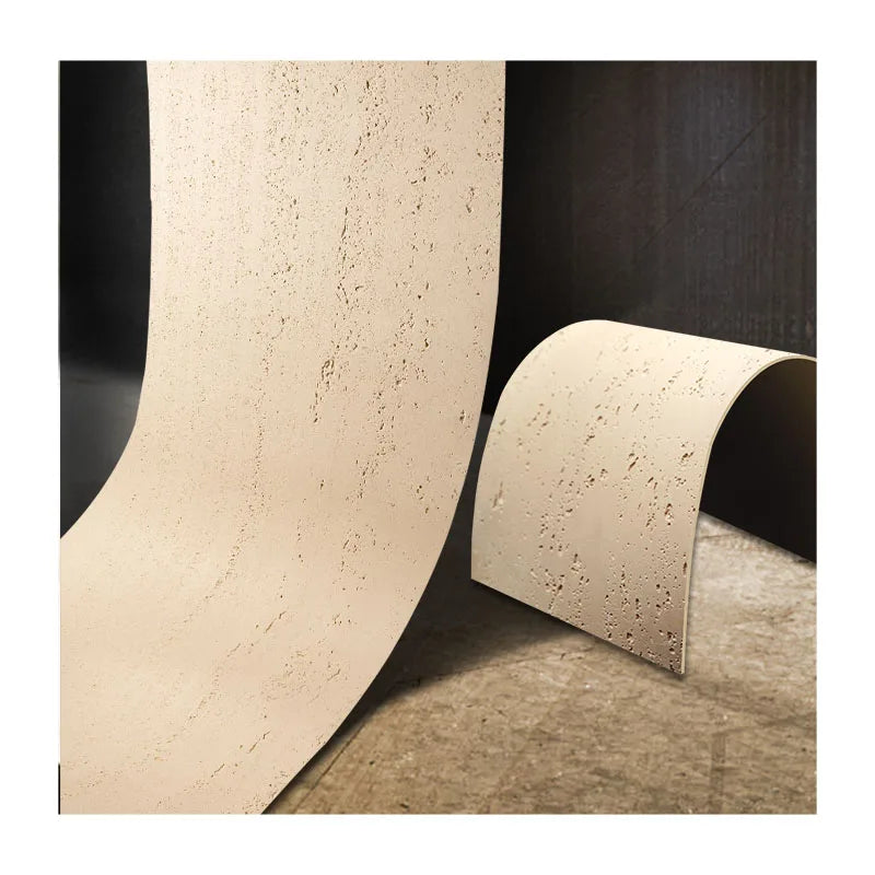 3D Damask Stripe Pattern Wall Panel Bendable Flexible Fireproof Sound-Absorbing Artificial Stone for School Applications
