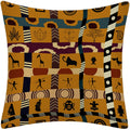 African Tribal Totem Decorative Linen Burlap Square Pillowcase Rustic Cushion Case Covers for Sofa Couch Pillow Cushion Case