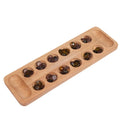 Educational Toy Wooden Mancala Board Game With 48 Chess Kids Brain Teaser Games Natural Wood Color