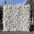 HQ342 Custom Wedding Pure White Flower Wall Decorations 5D Artificial Rose 8x8ft Wedding Valentines Day Flower Wall Backdrop
