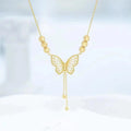 Fashion Butterfly Pendant Necklace Fine Jewelry for Women Girls 18K Gold Plated Stainless Steel Butterfly Necklaces