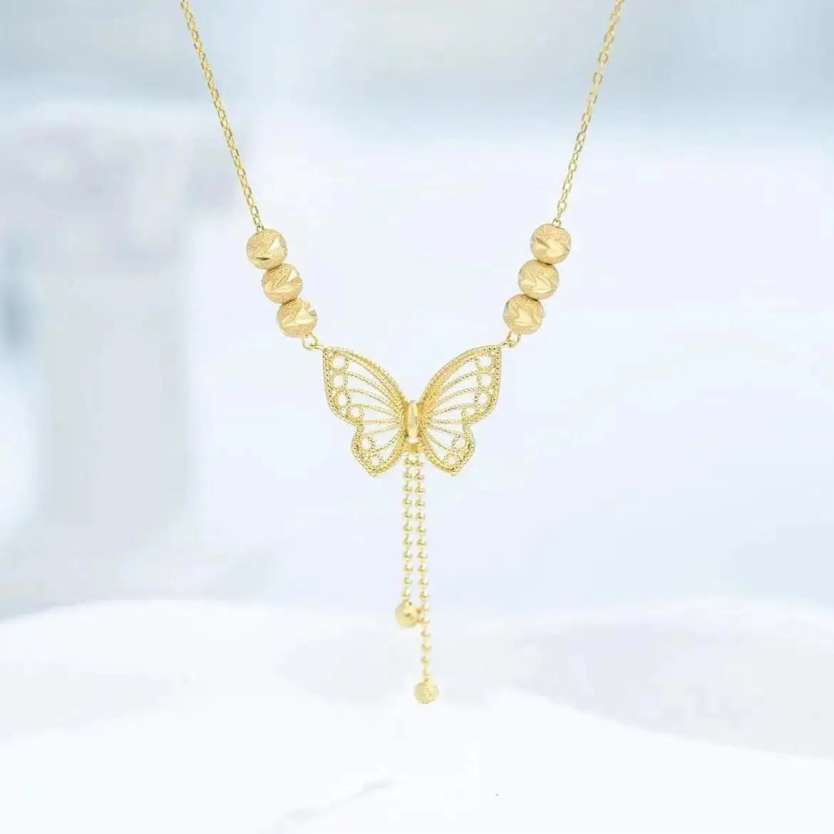 Fashion Butterfly Pendant Necklace Fine Jewelry for Women Girls 18K Gold Plated Stainless Steel Butterfly Necklaces
