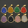 Fashion Jade Buddha Stone Pendant Natural Gemstones in Stanles Steel Necklace Jewelry Accessories
