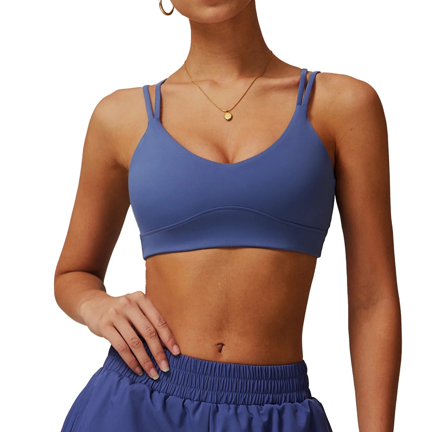 Cross Back Yoga Bra Sports Nude Bra Outdoor Running Fitness Bra