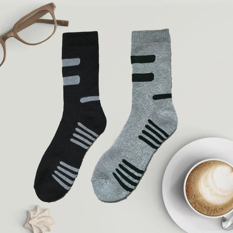 Mens Anti-Slip Winter Sports Cotton Crew Socks Customizable Casual Crew Socks Breathable Factory Knitted Wholesale Customized