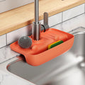 Kitchen Sink Drain Rack Silicone Faucet Mat Sink Shelf Soap Sponge Holder Sink Organizer