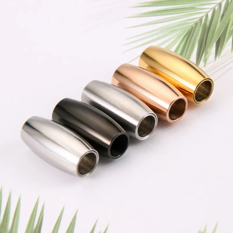 Inner Diameter 3mm 4mm 5mm 6mm Stainless Steel Oval Shape Clasp for Diy Leather Cord Bracelets Making Wholesale