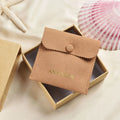 Logo Customized Jewelry Box With Jewelry Packaging Pouch Snap Button Microfiber Jewelry Pouch and Card Insert
