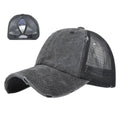 Wholesale Women's Light Version Multicolor 6 Panels Baseball Cap New Ponytail Washed Net Cap