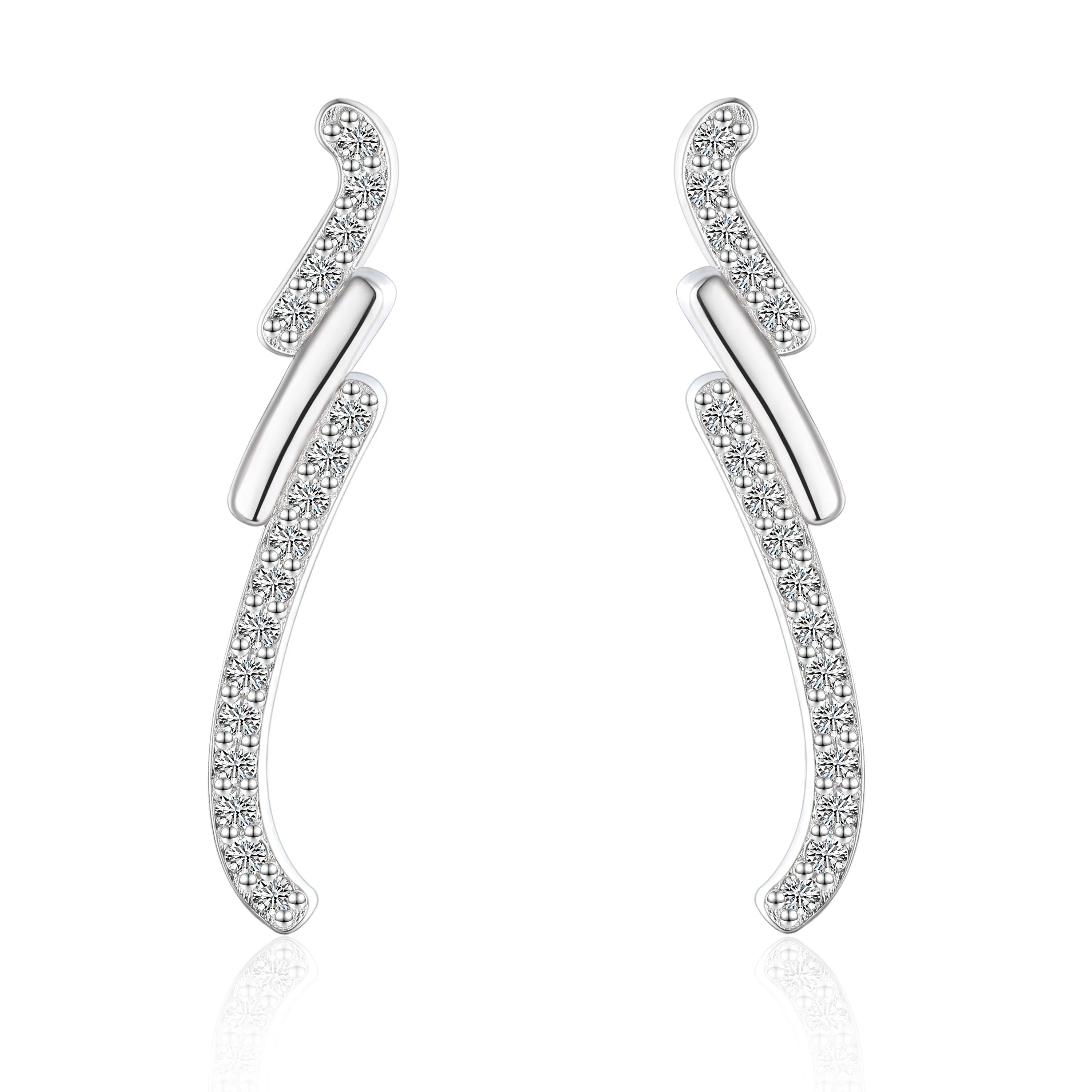 Fashion Earrings Jewelry Micro Pave Cz Sterling Silver 925 Sterling Silver Earring