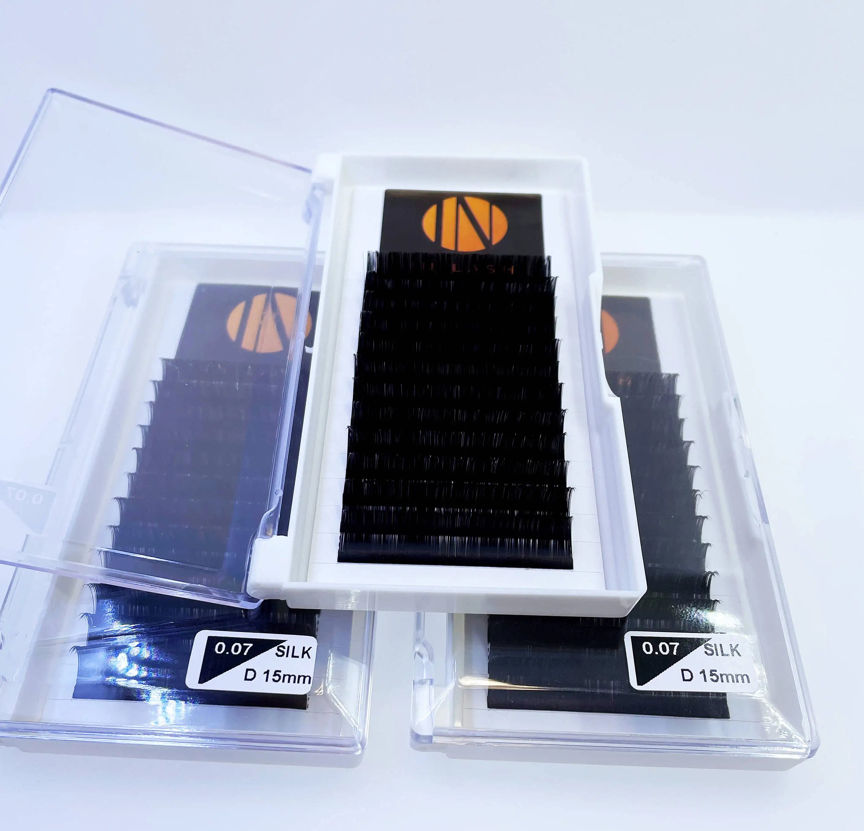 Classic Premium Synthetic Mink Custom Vendor Jet Black Matte Cashmere Eyelash Extension Lash Trays