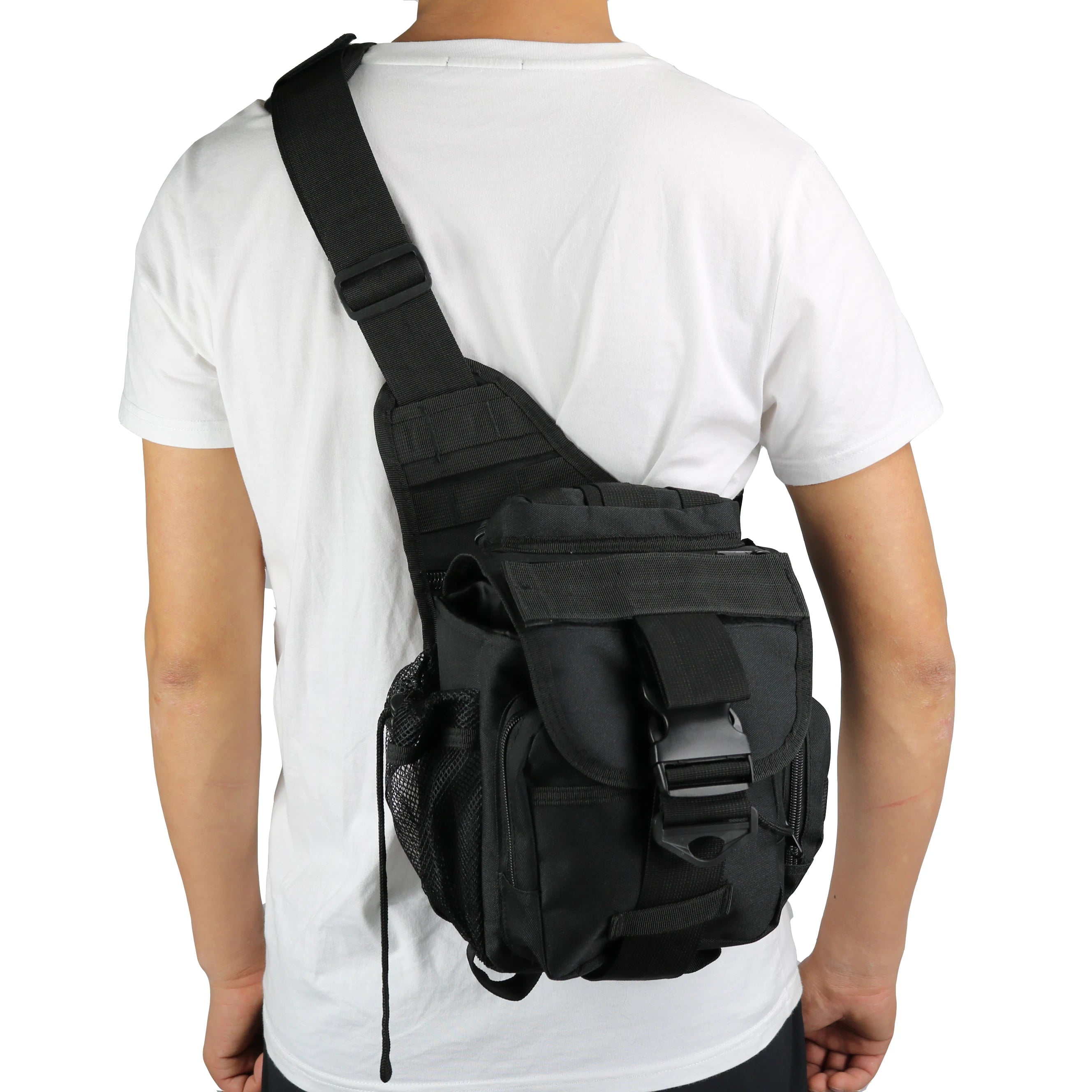 Tactical Fashion Shoulder Waist Fanny Pack Pouch Bum Bag with Zipper Closure for Camping Hiking Outdoor