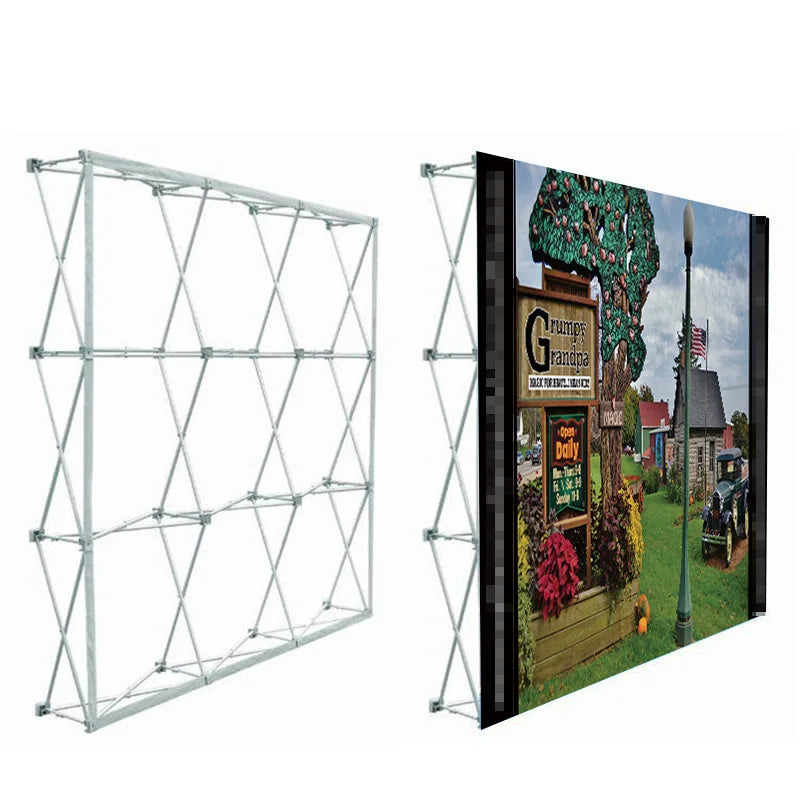 Foldable Eco-Friendly Tension Pop-up Banner Display LED Backlit Frameless Fabric Light Box