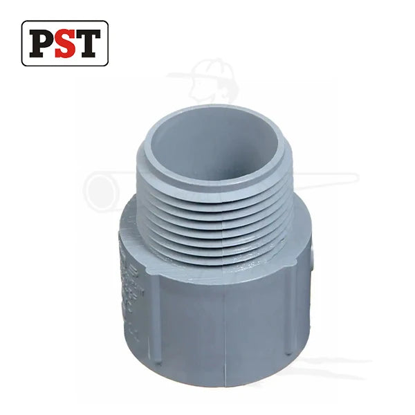 Grey Color Electrical PVC Male Adaptor with for Mark Smooth Surface