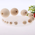 Acasaarto Wholesale 200 PCS Natural 16mm Round Wooden Beads with 3.5mm Holes in Opp Bag for Jewelry Making