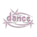 Customized Big Pink Letters Dance Iron-On Rhinestone Transfer