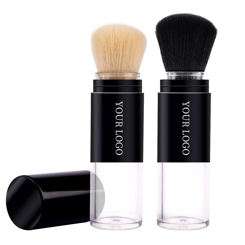 Refillable Powder Brushes Large Capacity Detachable Cleaning Brush Heads Plastic Synthetic Bristles Blending Brushes