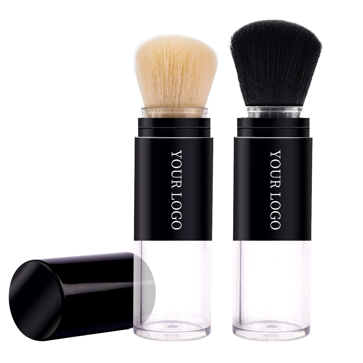 Refillable Powder Brushes Large Capacity Detachable Cleaning Brush Heads Plastic Synthetic Bristles Blending Brushes