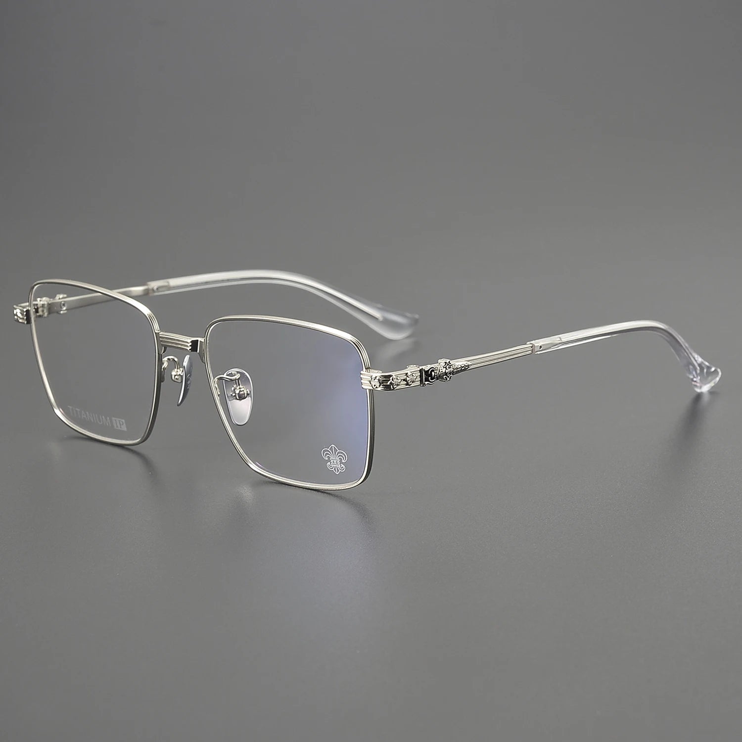 CH8044 2024 Ultra-Light Luxury Titanium Eyeglasses Frames Men Prescription Square Silver Gold Flat Reading Glasses Y2K Eye Wear