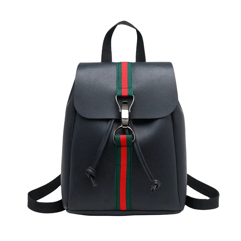 Saiun New Design  Backpack Fashion  Korean PU Leather Women Drawstring Closure Shoulder LEISURE Back Pack