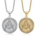 Fashion Hip Hop Jewelry Silver Triangle Fraternal Order Pendant Stainless Steel Necklace Chain Men