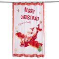 2022 Polyester Waterproof Printed Shower Curtain with 12 Hooks Modern Christmas Elements Design for Bathroom