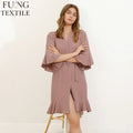 FUNG 6008 NEW Designer Ruffle Style Satin Bridesmaid Robes Top Sales