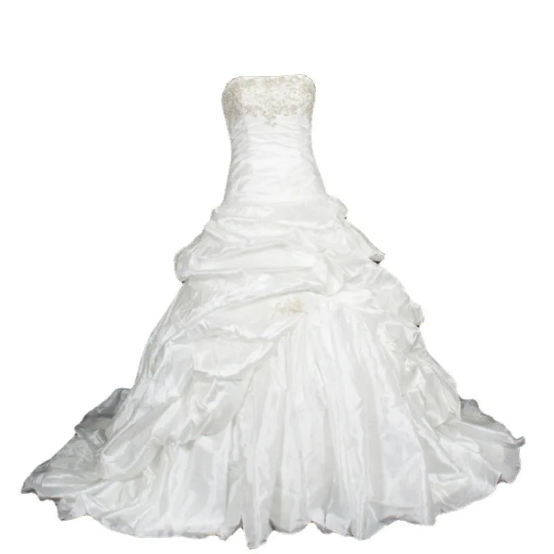 Guangzhou Auyan Wholesale Elegant White Wear Bridal Luxury Strapless Dreamy Natural Gown Waistline Fishtail Women Wedding Dress MegaBDM
