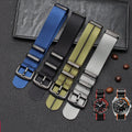 Factory Direct Sale Black Stainless Steel Buckle Nylon Watch Strap 20 22MM IP Plated Breathable Seatbelt Fabric Watch Band