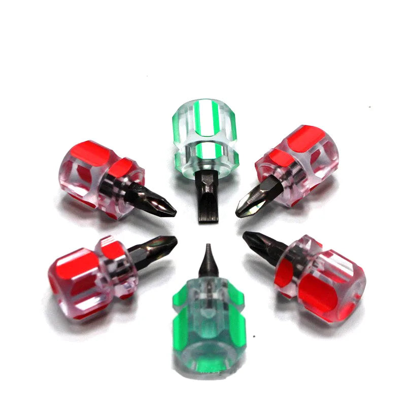 Mini 2-way Phillips and Flat Head Portable Pocket Screwdriver PH2 Industrial Grade DIY Steel & Plastic Handle OEM